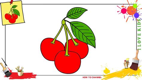 How To Draw Cherries Easy Step By Step For Kids Beginners Children