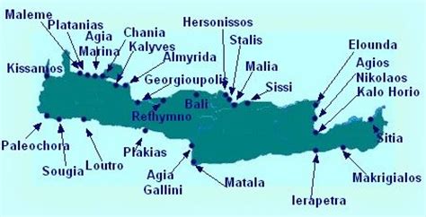 Map Of Crete Showing Crete Tourist Attractions Beach Resorts In 2022