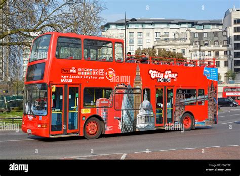 Open Top Tour Bus Double Decker Operated By City Tour Providing A Stock