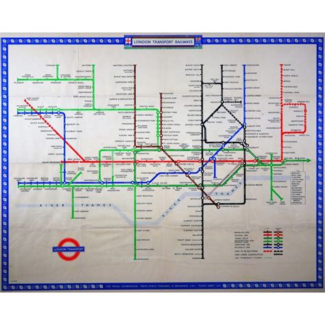 1948 H C Beck Original Vintage London Tube Map Sold Transport
