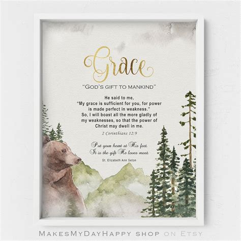 Grace Name Meaningfirst Name Wall Artbiblical Meaning2 Etsy