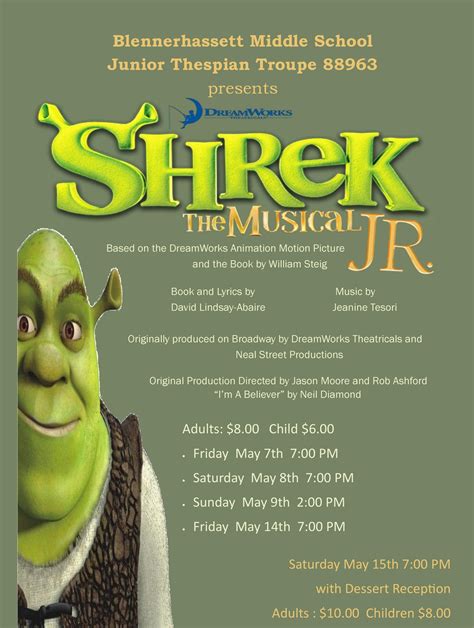 Shrek The Musical Jr At Blennerhassett Middle School Performances May
