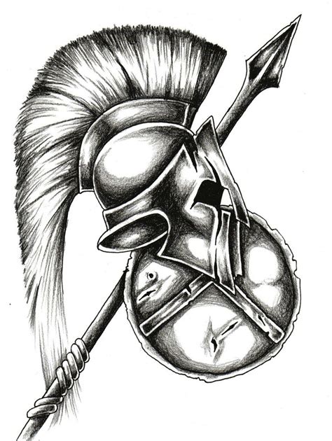 Spartan Helmet Weapon And Shield Tattoo Design Tatuaje De Gladiador