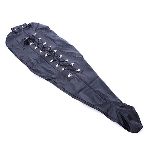 mummy bdsm bondage straight jacket sleeping body bag sack straight jacket pu leather straight