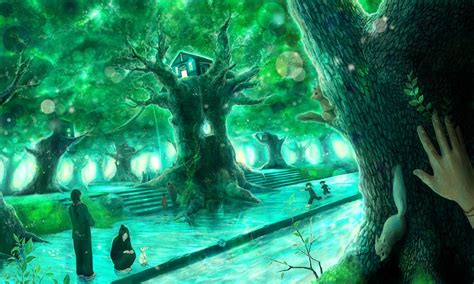 Anime Forest Wallpapers Top Free Anime Forest Backgrounds Wallpaperaccess