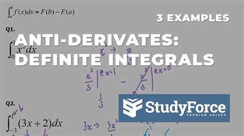 Antiderivative Examples Definite Integrals Fundamental Theorem Of