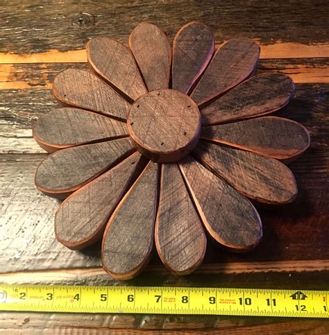 Reclaimed Old Growth Rough Sawn Barnwood Flower Etsy Wooden Flowers