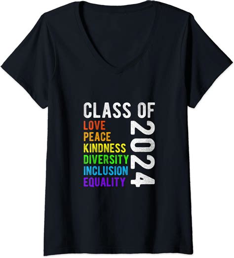 Womens Class Of 2024 Shirt Peace Love Class Of 2024 Ts