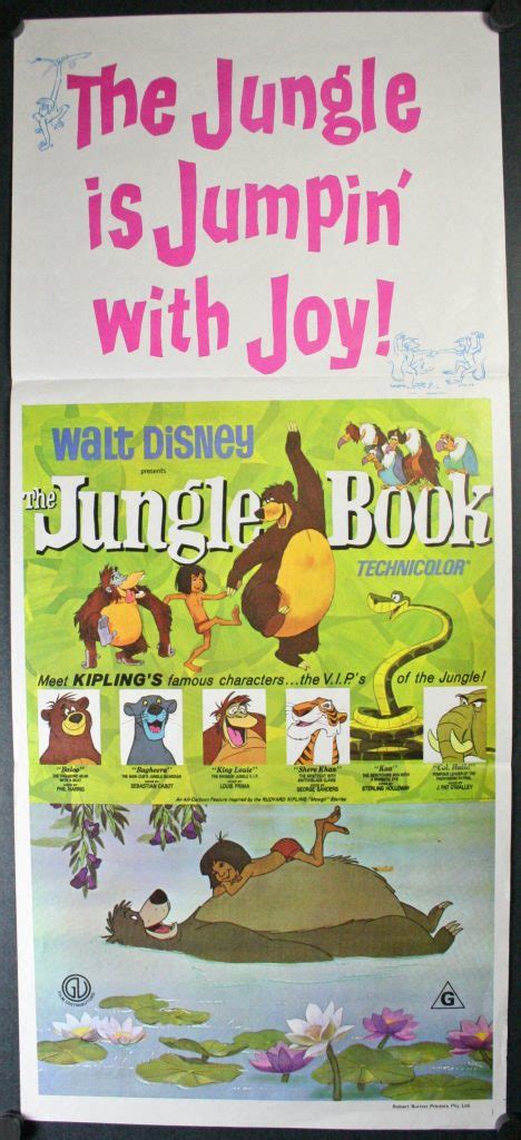 Jungle Book Original Walt Disney Movie Poster Original Vintage Movie
