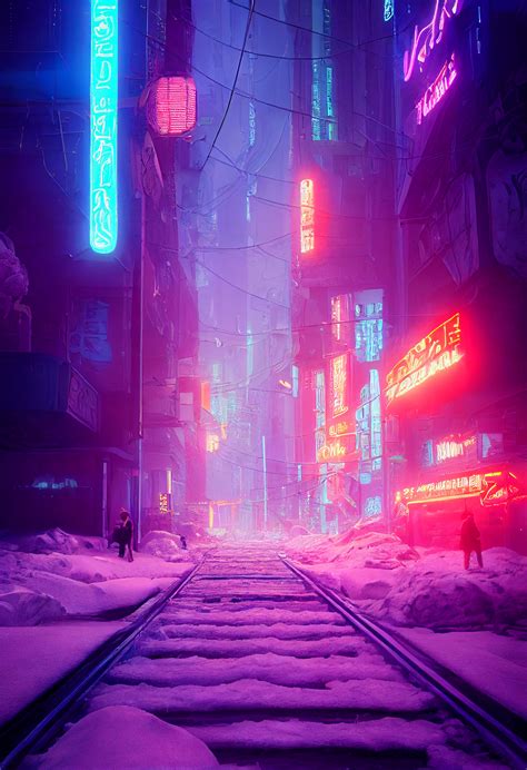 Artstation Frozen Cyberpunk Street Concepts