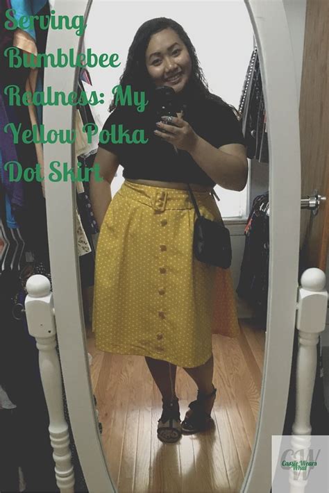 Serving Bumblebee Realness My Yellow Polka Dot Skirt Cassie Wears