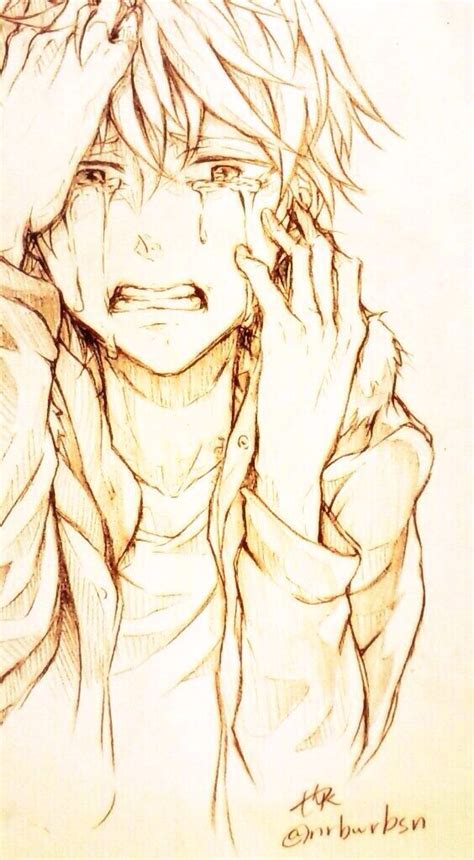 Anime Art Anime Boy Crying Sad Depressed Tears