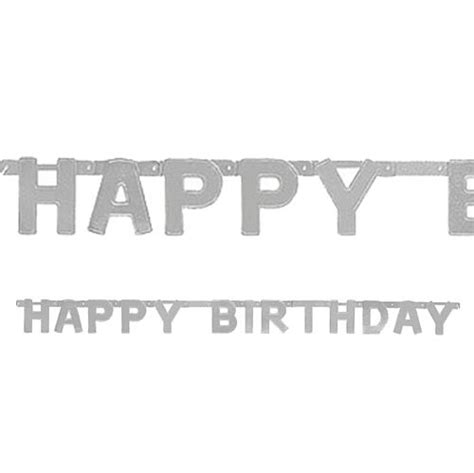 Silver Happy Birthday Letter Banner Party Packs
