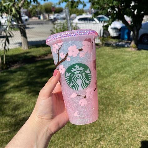 Cherry Blossom Custom Cup Starbucks Custom Cup Starbucks Etsy