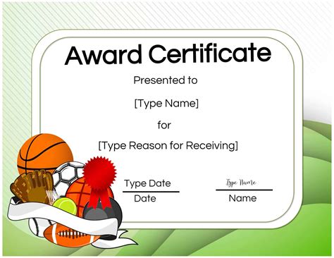 Free Printable Sports Certificates Printable World Holiday