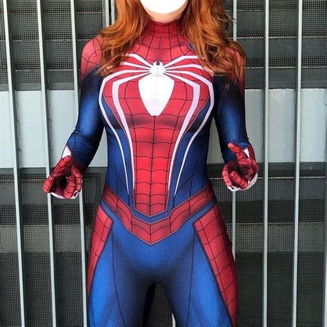 Women Spider Gwen Spiderman Costume Cosplay Full Bodysuit Stacy Lycra