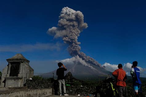 Philippine Volcano Spews Lava Fountains 56000 People Flee The