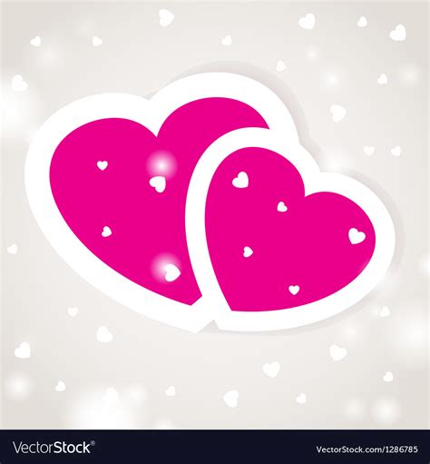Cute Background With Two Pink Hearts Royalty Free Vector