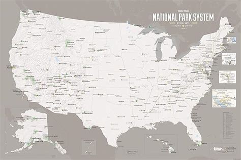 Best Maps Ever National Park System Units Map 24x36 Poster