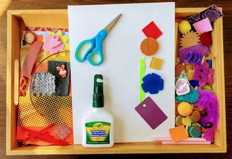 Preschool Collage Kit With Colorful Rainbow Materials Etsy