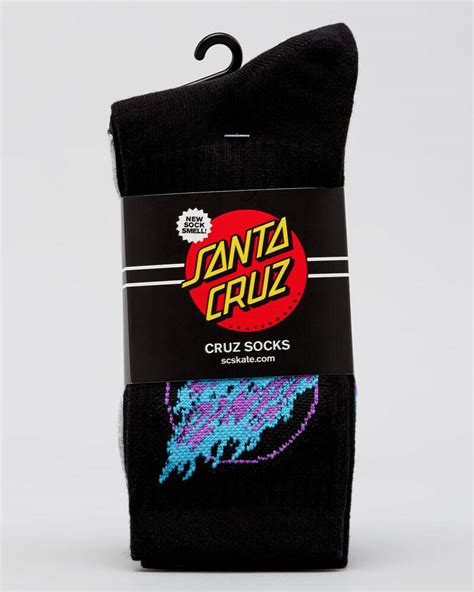 Santa Cruz Flame Dot Socks 3 Pack In Multi Fast Shipping And Easy