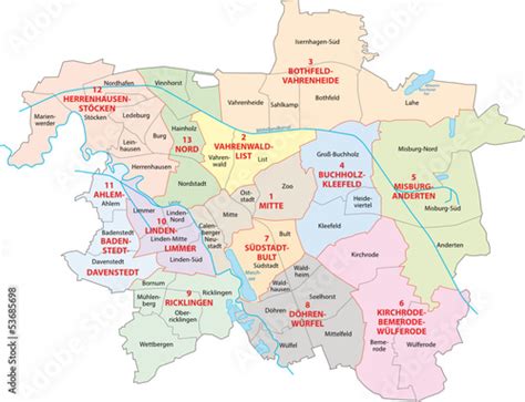Hannover Stadtteile Karte Deutschlandkarte 2023