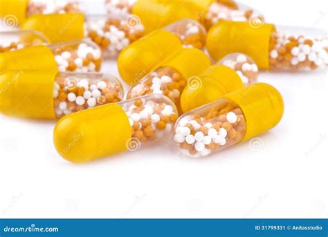 Yellow Pills Stock Image Image Of Capsules Help Group 31799331