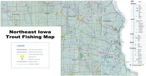 Iowa Trout Fishing Streams Map All About Fishing