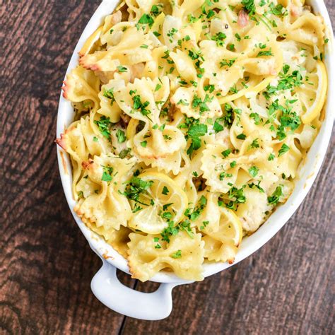 Pasta bakes can feed the whole family with a few ingredients and minimal effort. Lemon Chicken Pasta Bake