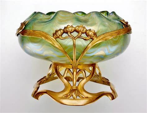 Loetz Bowl With Brass Mount 1900 Modern Times The Imaginary Museum Art Nouveau Furniture