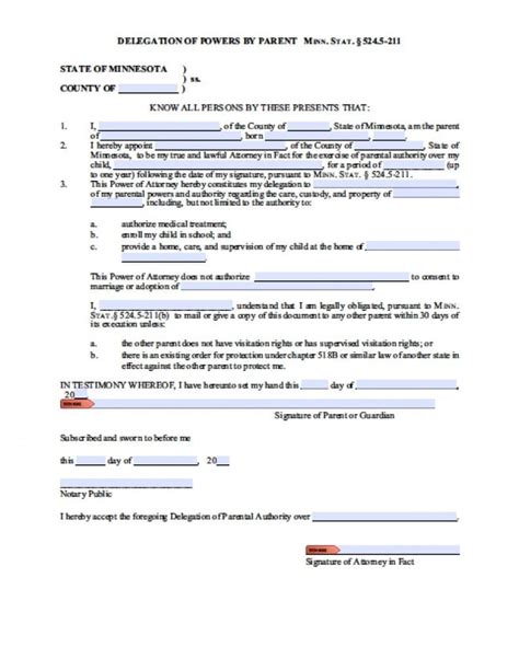 Free Minnesota Power Of Attorney Forms In Fillable Pdf 9 Types