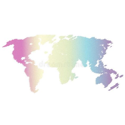 Vector Halftone World Map Continents For Your Design Stock Vector