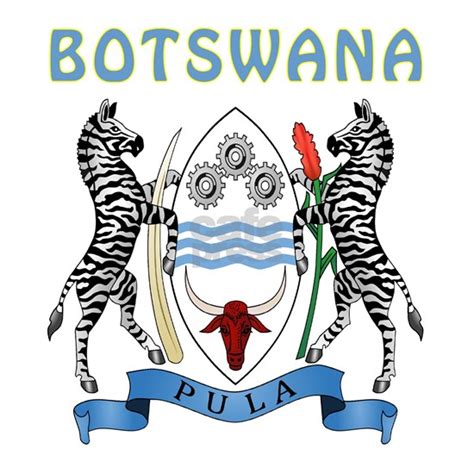 Botswana Coat Of Arms Sticker Rectangle Botswana Coat Of Arms Sticker