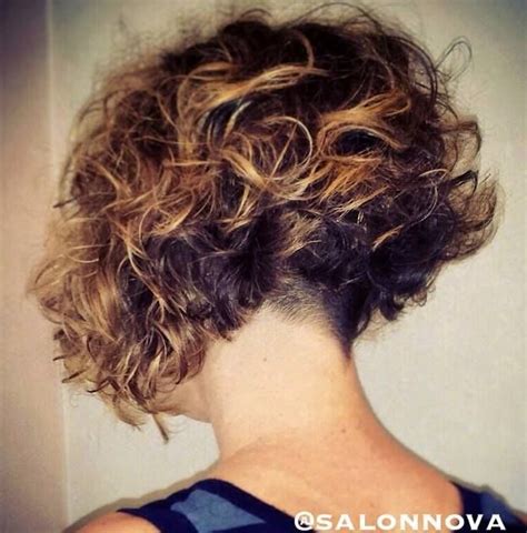 Curly Stacked Bobcut Cropped At The Nape With A V Line Short Permed Hair Curly Hair Styles