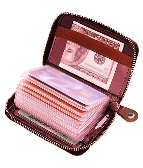Buy Hide Sleek Rfid Protected Brown Genuine Leather Card Holder With