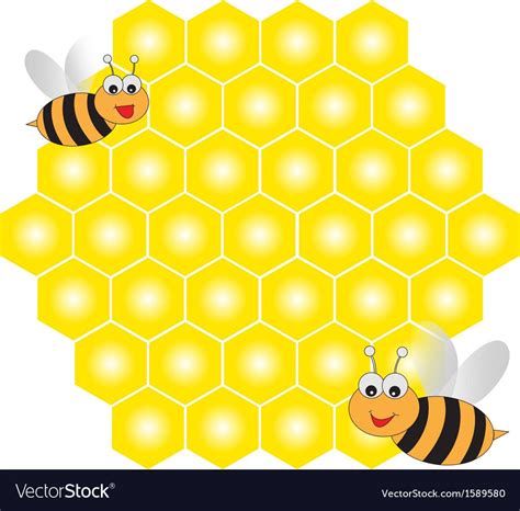 Honeycomb Vector Image On Vectorstock Bee Drawing Cartoon Bee Honeycomb