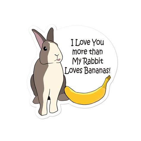 I Love You Bunny Sticker Valentines Day T I Love Etsy Uk