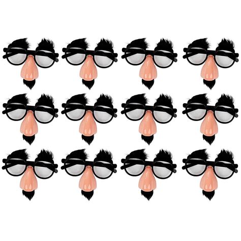 Funny glasses with nose and moustache. Disguise Glasses with Funny Nose - 12-Pack Funny Glasses ...