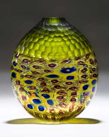 Olive Battuto Vase Chris Mccarthy Art Glass Vase Artful Home Art