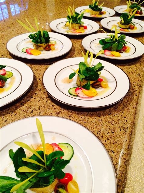 Plated Salad Catering Food Mâché And Micro Green Salad Bistro Food