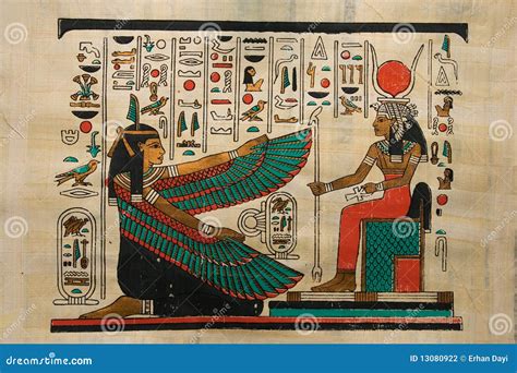 Egyptian Papyrus With The Eye Of Horus Also Known As The Eye Of God Ra Stock Image