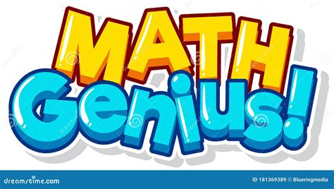 Font Design For Word Math Genius On White Background Stock Vector