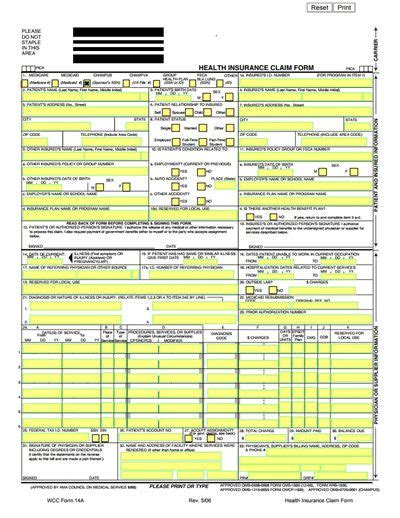 Cms1500 Printable Form Printable Forms Free Online