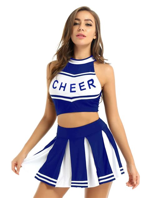 Blue Cheerleader Girl Uniform Costume Cheerleader Costume Sports