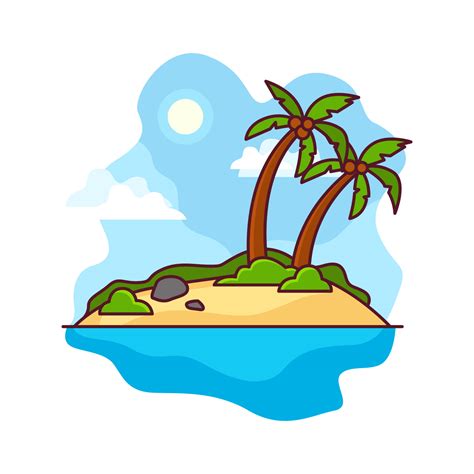 Desert Island Illustration 173923 Vector Art At Vecteezy