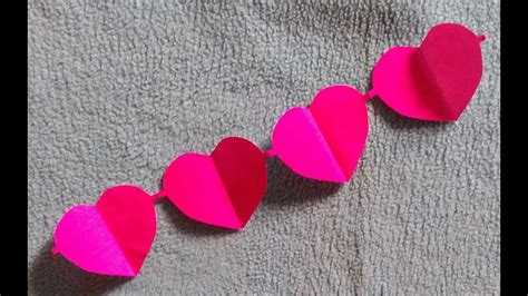 Heart Chain For Decoration Paper Art Youtube