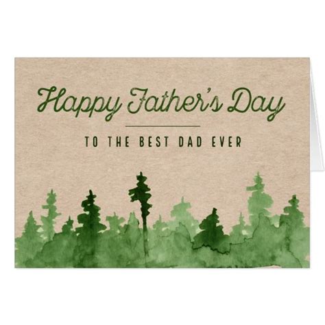 Happy Fathers Day Watercolor Forest With Photo Zazzle Happy