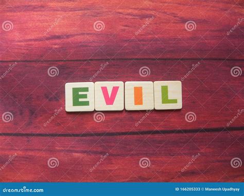 Word Evil On Wood Stock Image Image Of Backdrop Abstract 166205333
