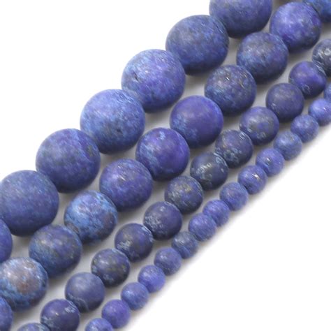 Matte Gemstone Blue Lapis Lazuli Frosted Round Loose Beads Mm Mm Mm