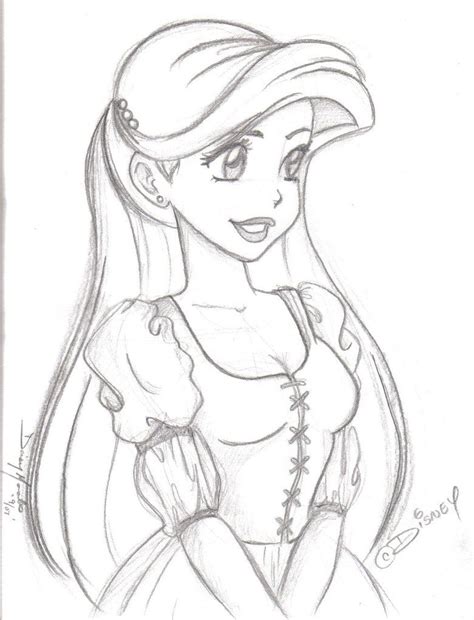 Ariel Drawings Ariel Sketch By Jupta On Deviantart Easy Disney
